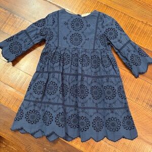 Zara Navy Blue Eyelet Dress (fits like 4/5)